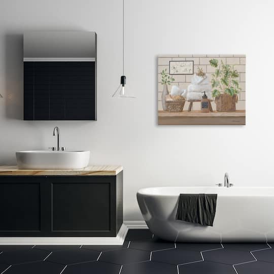 Stupell Industries Comforting Bathroom Spa Still Life Canvas Wall Art